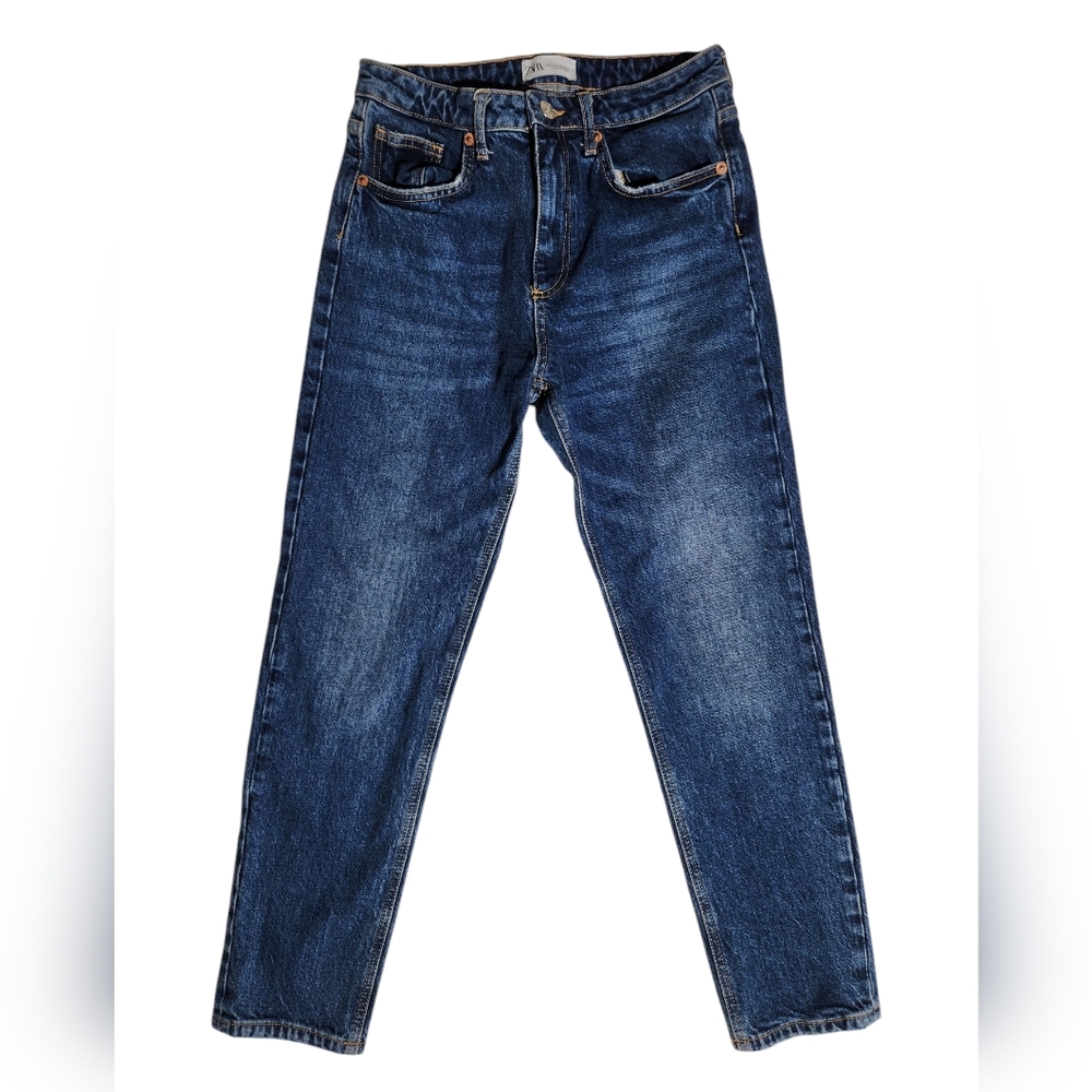 Zara High Rise Blue Denim Jeans